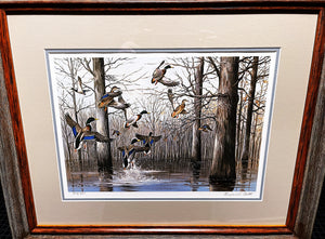 Maynard Reece Timber Mallard's Lithograph Classic Greenhead Ducks - Brand New Super Custom Sporting Frame