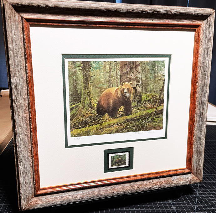 Michael Coleman - 1985 Boone And Crockett Club Stamp Print With Stamp - Brand New Custom Sporting Frame