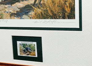 Mike Stidham  1993 Texas Quail Stamp Print With Stamp - Brand New Custom Sporting Frame