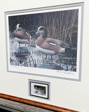 Load image into Gallery viewer, Peter Mathios 2010 Texas Waterfowl Duck Stamp Print With Double Stamps - Brand New Custom Sporting Frame