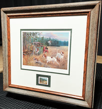 Load image into Gallery viewer, Randy McGovern - &quot;1997 Quail Unlimited Stamp Print With Stamp&quot; - Brand New Custom Sporting Frame