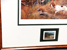 Load image into Gallery viewer, Randy McGovern - &quot;1997 Quail Unlimited Stamp Print With Stamp&quot; - Brand New Custom Sporting Frame