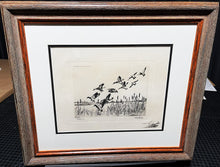 Load image into Gallery viewer, Richard Bishop Pitchin&#39; In Dry-Point Etching Print Year 1940&#39;s - Brand New Super Custom Sporting Frame