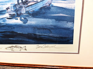 Sam Caldwell - "Timbalier" - Lithograph - Gulf Coast Conservation Association GCCA CCA Artist Proof - 2 Remarque's Year 1986 - Brand New Custom Sporting Frame