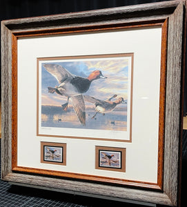 Scot Storm 2004 Federal Duck Stamp Print With Double Stamps - Brand New Custom Sporting FrameFrame