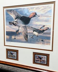 Scot Storm 2004 Federal Duck Stamp Print With Double Stamps - Brand New Custom Sporting FrameFrame