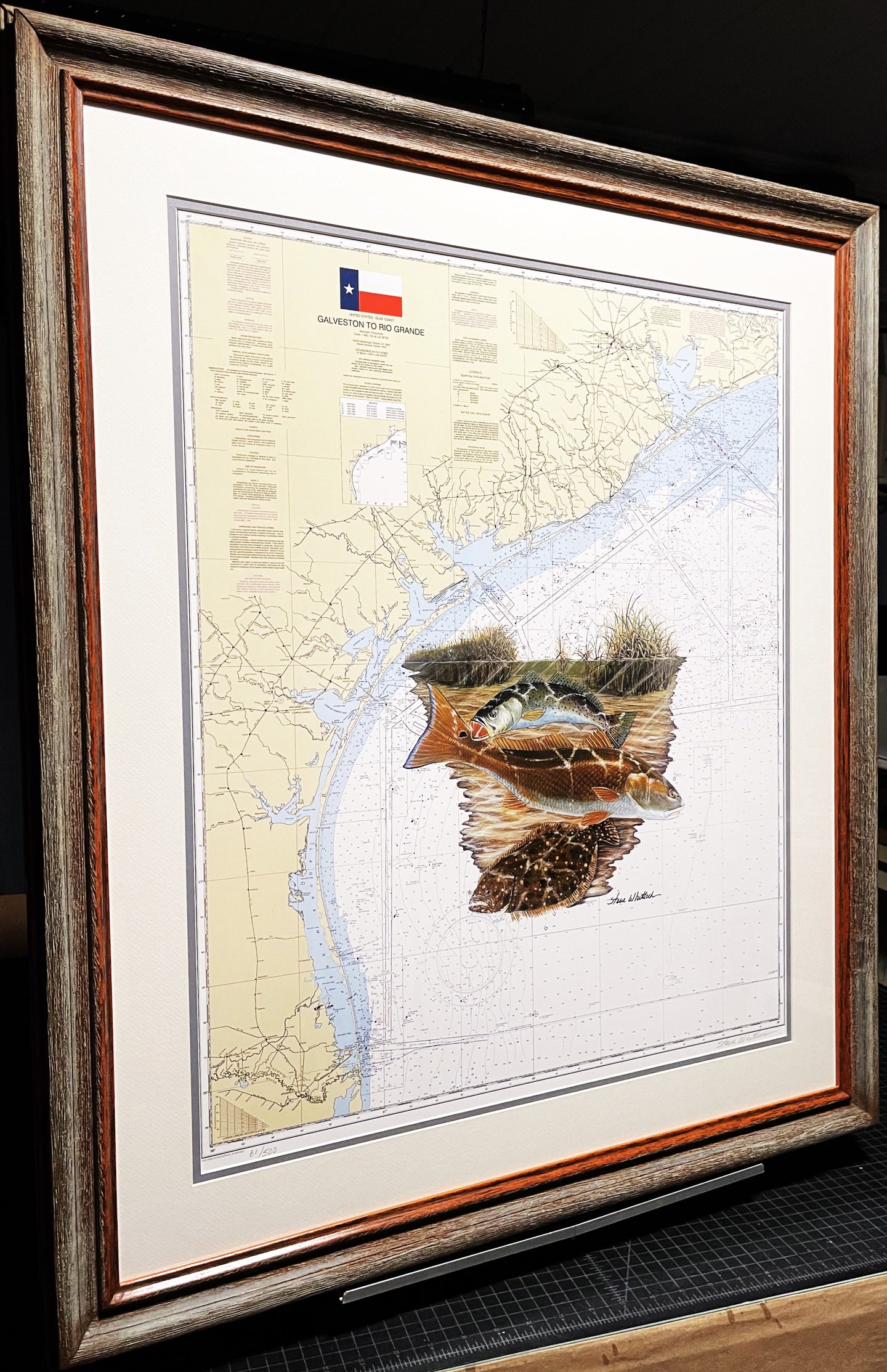 Steve Whitlock - Galveston To Rio Grande - Lithograph - Brand New Custom Sporting Frame