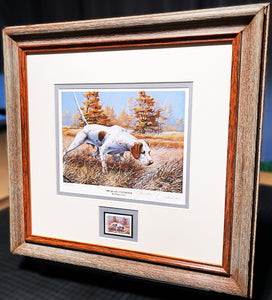 Thompson Crowe 1985 Quail Unlimited Stamp Print With Stamp - Brand New Super Custom Sporting Frame
