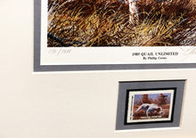 Load image into Gallery viewer, Thompson Crowe 1985 Quail Unlimited Stamp Print With Stamp - Brand New Super Custom Sporting Frame
