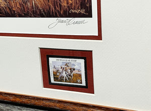 Thompson Crowe  1999 Texas Quail Stamp Print With Double Stamps - Brand New Super Custom Sporting Frame