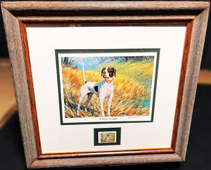 Todd Mallett  1998 Quail Unlimited Stamp Print With Stamp - Brand New Custom Sporting Frame