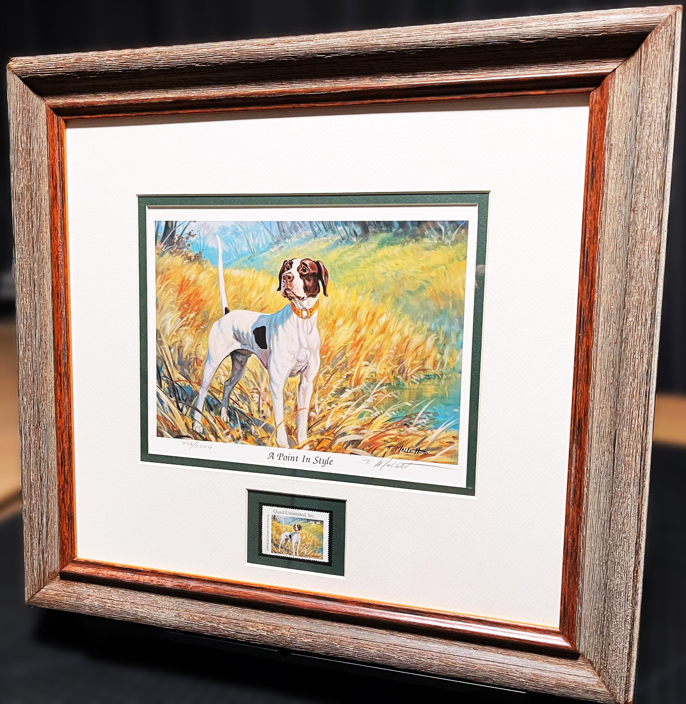 Todd Mallett 1998 Quail Unlimited Stamp Print With Stamp - Brand New Super Custom Sporting Frame