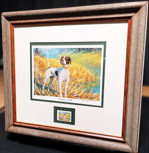 Todd Mallett  1998 Quail Unlimited Stamp Print With Stamp - Brand New Custom Sporting Frame