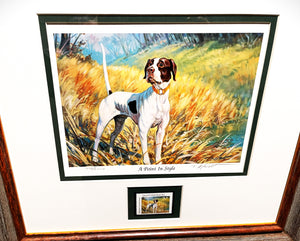 Todd Mallett 1998 Quail Unlimited Stamp Print With Stamp - Brand New Super Custom Sporting Frame