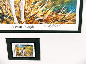 Todd Mallett 1998 Quail Unlimited Stamp Print With Stamp - Brand New Super Custom Sporting Frame