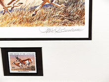Load image into Gallery viewer, Tom Beecham 1982 Order Of The Antelope Pronghorn Stamp Print With Stamp - Brand New Super Custom Sporting Frame