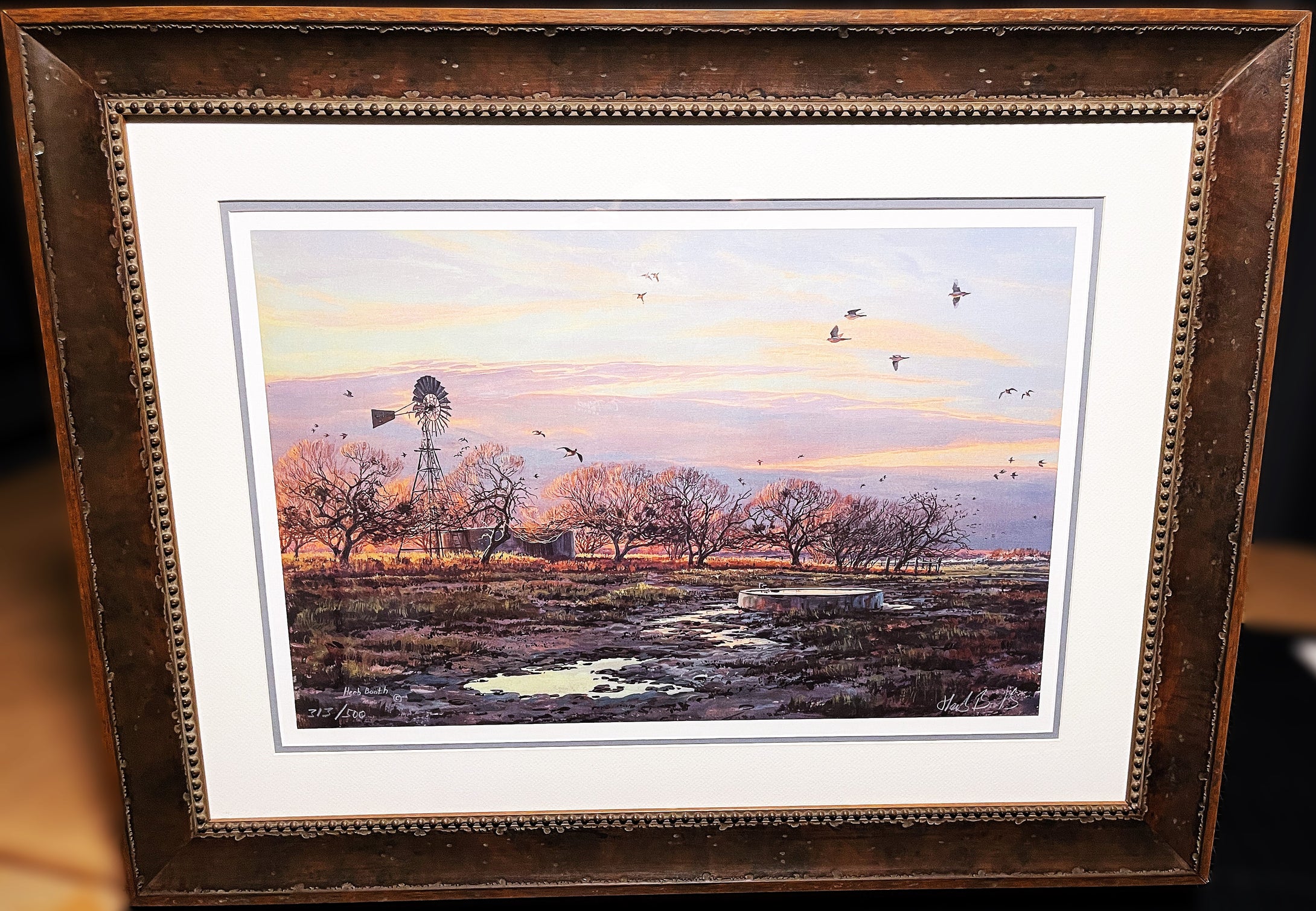 Herb Booth Winter Dove Lithograph - Brand New Super Custom Sporting Frame