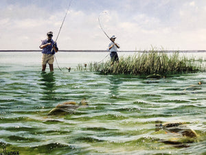 John Dearman Redfish 2005 GiClee Half Sheet - Brand New Custom Sporting Frame