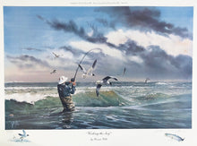 Load image into Gallery viewer, Ronnie Wells Working The Surf Lithograph With Double Remarques - Brand New Custom Sporting Frame
