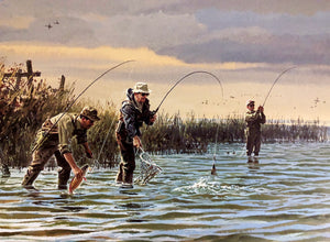 John P. Cowan - The Tailing Flats - Artist Proof Lithograph 1996 -  Brand New Custom Sporting Frame