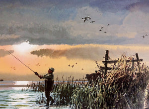John P. Cowan - The Tailing Flats - Artist Proof Lithograph 1996 -  Brand New Custom Sporting Frame