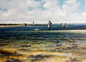 John Dearman - Magic Bar & High Tide Paired Set, Matching Numbers - 2 Framed Lithographs" - Brand New Custom Sporting Frame