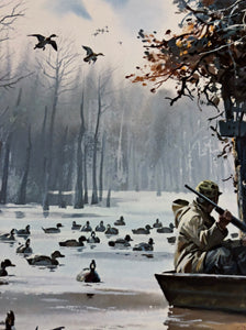 John P. Cowan High Blind Lithograph Year 1991 - Brand New Super Custom Sporting Frame