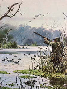 John P. Cowan Teal Hunt Lithograph Year 1976 - Brand New Super Custom Sporting Frame