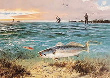 Load image into Gallery viewer, John P. Cowan 1989 Texas Saltwater Stamp Print With Stamp - Brand New Super Custom Sporting Frame