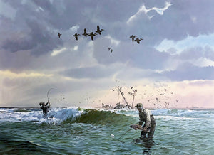 John P. Cowan - Releasing A Spawner - Lithograph 1988 - Brand New Custom Sporting Frame