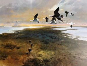 John P. Cowan Snows At Dawn Lithograph AP 1988 - Brand New Super Custom Sporting Frame