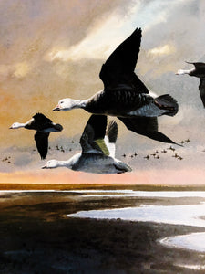John P. Cowan Snows At Dawn Lithograph AP 1988 - Brand New Super Custom Sporting Frame