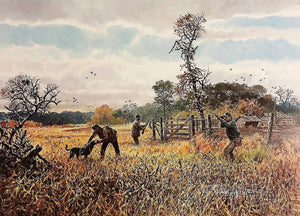 John P. Cowan Late Season Doves Lithograph Artist Proof Year 1993 - Brand New Super Custom Sporting Frame