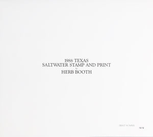 Herb Booth - 1988 Texas Saltwater Stamp Print With Double Stamps - Brand New Custom Sporting Frame