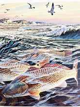 Load image into Gallery viewer, Herb Booth - 1988 Texas Saltwater Stamp Print With Double Stamps - Brand New Custom Sporting Frame