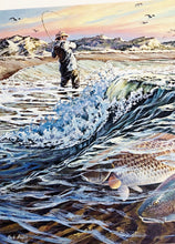 Load image into Gallery viewer, Herb Booth - 1988 Texas Saltwater Stamp Print With Double Stamps - Brand New Custom Sporting Frame