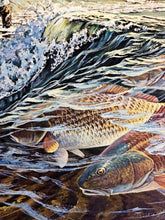 Load image into Gallery viewer, Herb Booth - 1988 Texas Saltwater Stamp Print With Double Stamps - Brand New Custom Sporting Frame