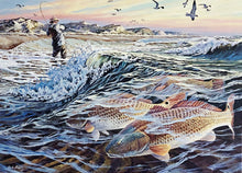Load image into Gallery viewer, Herb Booth - 1988 Texas Saltwater Stamp Print With Double Stamps - Brand New Custom Sporting Frame