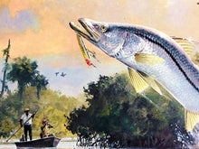 Load image into Gallery viewer, John P. Cowan 1986 Gulf Coastal Conservation Association CCA GCCA Stamp Print With Stamp - Brand New Super Custom Sporting Frame