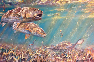 Chance Yarbrough - B&R Double - GiClee Redfish and Stingray - Brand New Custom Sporting Frame