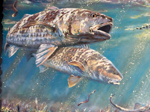 Chance Yarbrough B&R Double GiClee Half Sheet Redfish And Stingray - Brand New Super Custom Sporting Frame
