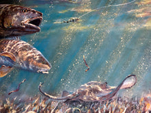 Load image into Gallery viewer, Chance Yarbrough - B&amp;R Double - GiClee Redfish and Stingray - Brand New Custom Sporting Frame