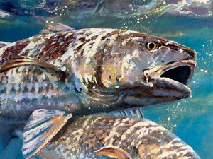 Chance Yarbrough B&R Double GiClee Half Sheet Redfish And Stingray - Brand New Super Custom Sporting Frame