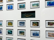 Load image into Gallery viewer, Texas Saltwater TPWD Stamps Complete Set 1986 To 2015 Shadow Box With Gold Spoon - Brand New Custom Sporting Frame
