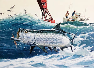 Al Barnes 1985 Gulf Coastal Conservation Association GCCA CCA Stamp Print With Stamp - Brand New Super Custom Sporting Frame