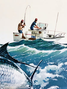 Al Barnes 1985 Gulf Coastal Conservation Association GCCA CCA Stamp Print With Stamp - Brand New Super Custom Sporting Frame