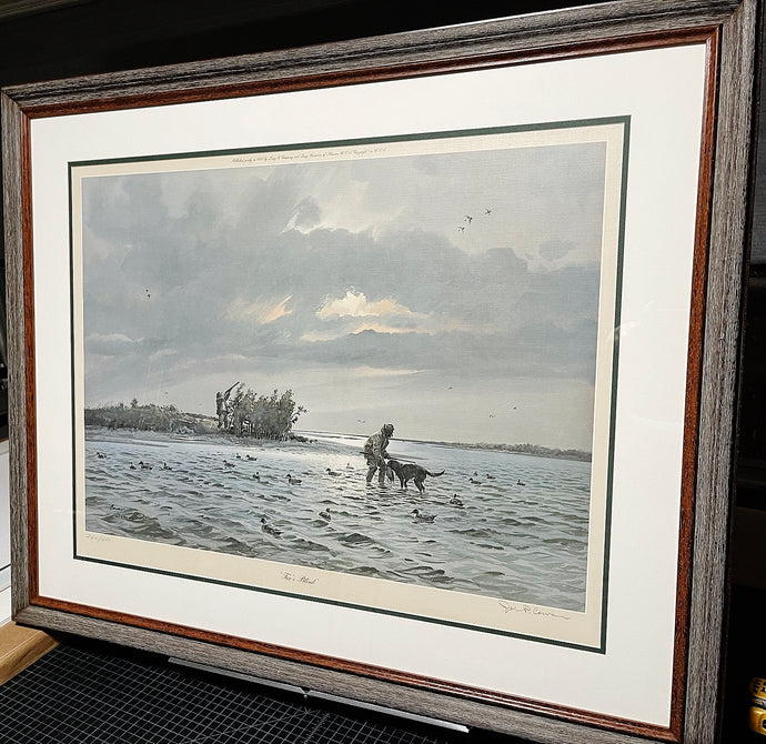 John P. Cowan Fox's Blind Lithograph Year 1980 - Brand New Super Custom Sporting Frame