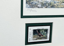 Load image into Gallery viewer, John Dearman 1997 Texas Wild Turkey Stamp Print With Double Stamps - Brand New Super Custom Sporting Frame
