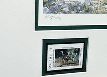 Load image into Gallery viewer, John Dearman 1997 Texas Wild Turkey Stamp Print With Double Stamps - Brand New Custom Sporting Frame