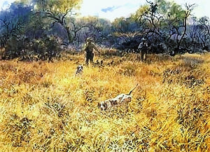 John P. Cowan - Two Down - Lithograph 1974 - Brand New Custom Sporting Frame